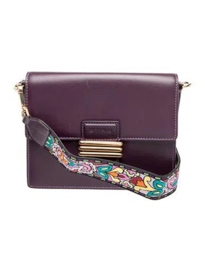Pre-owned Etro Leather Shoulder Bag In Purple