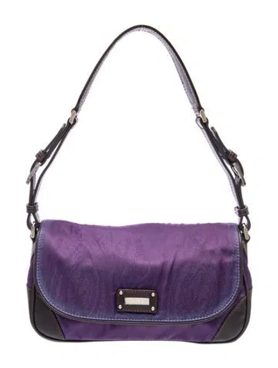 Pre-owned Etro Leather Shoulder Bag In Purple