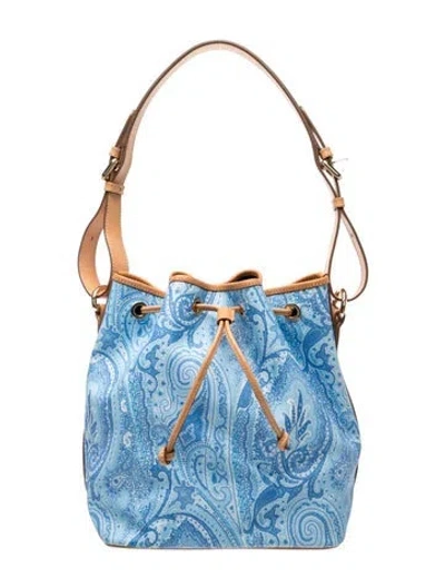Pre-owned Etro Leather Shoulder Bag W/ Tags In Blue