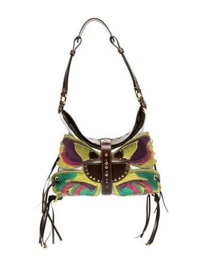 Pre-owned Etro Leather Shoulder Bag In White