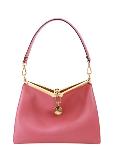 ETRO LEATHER SHOULDER BAG WITH PEGASO CHARM