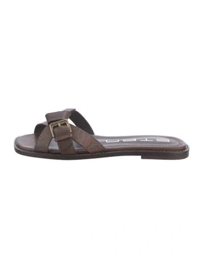 Pre-owned Etro Leather Slides In Brown
