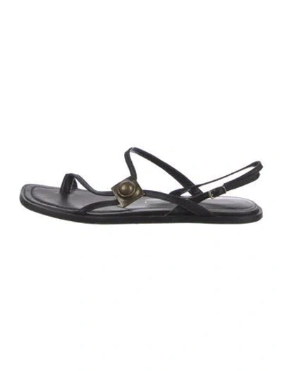 Pre-owned Etro Leather Slingback Sandals In Black