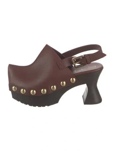 Pre-owned Etro Leather Studded Accents Pumps In Brown