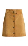 Etro Leather Suede Mini Skirt In Brown