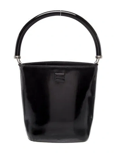 Pre-owned Etro Leather Top Handle Bag In Black