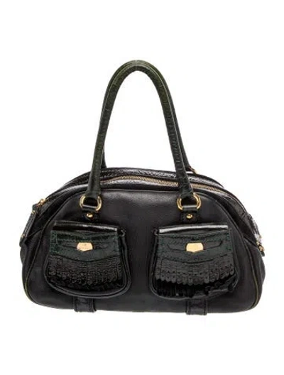 Pre-owned Etro Leather Top Handle Bag In Black