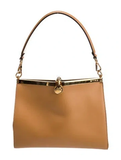 Pre-owned Etro Leather Top Handle Bag In Brown