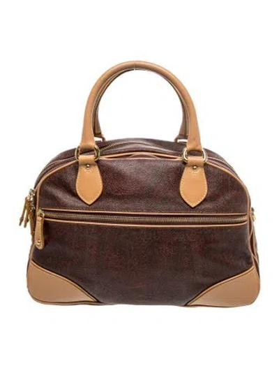 Pre-owned Etro Leather Top Handle Bag In Burgundy