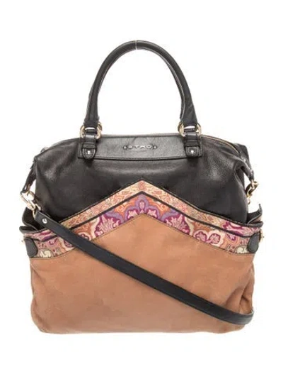 Pre-owned Etro Leather Top Handle Bag In Neutral