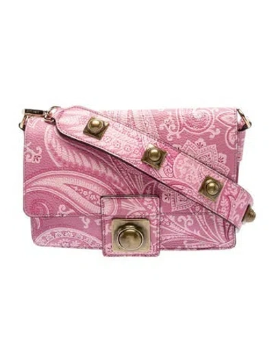 Pre-owned Etro Leather Top Handle Bag In Pink