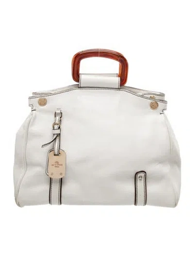 Pre-owned Etro Leather Top Handle Bag In White