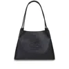 Etro 'libra' Black Shopper With Tone On Tone Pegaso Motif In Black
