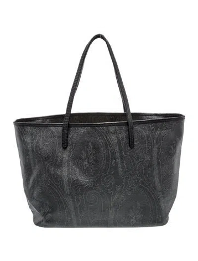 Pre-owned Etro Leather Tote In Black