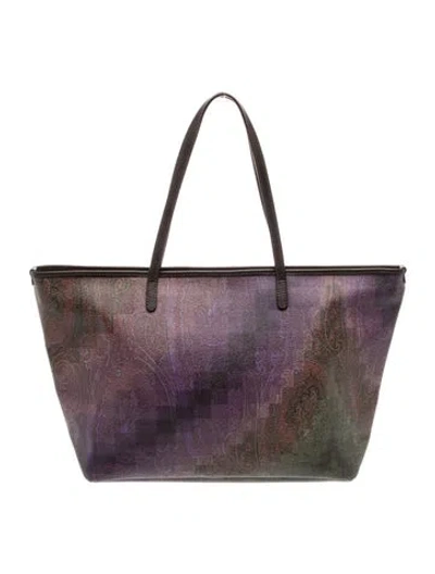 Pre-owned Etro Leather Tote In Brown