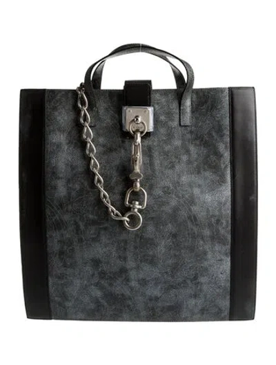 Pre-owned Etro Leather Tote In Gray