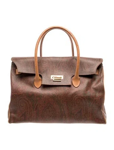 Pre-owned Etro Leather Tote In Red