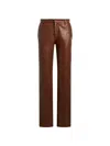 Etro Leather Trousers With Studs In 브라운