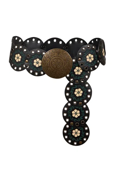 Etro Leather Waist Belt In Black