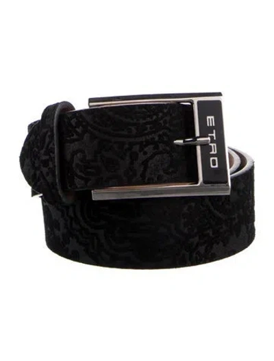Pre-owned Etro Leather Waist Belt In Black