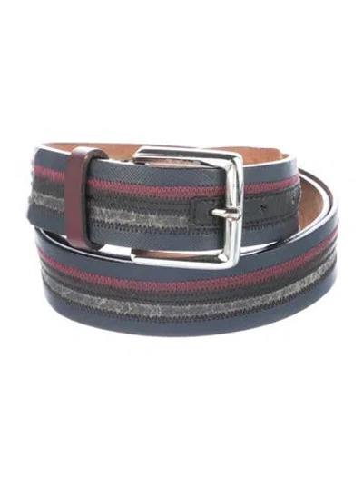 Pre-owned Etro Leather Waist Belt In Blue