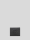 Etro Logo Embossed Leather Cardholder In Black