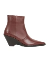 Etro Leather Wedge Ankle Boots In Brown