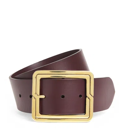 Etro Leather Wide Belt In Burgundy
