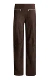 Etro Leather Wide-leg Pants In Brown