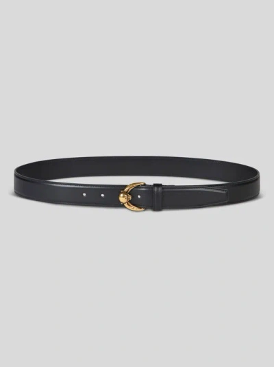 Etro Leather Belt With Monkey In Black