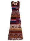Etro Artisan Patchwork Sleeveless Knit Maxi Dress