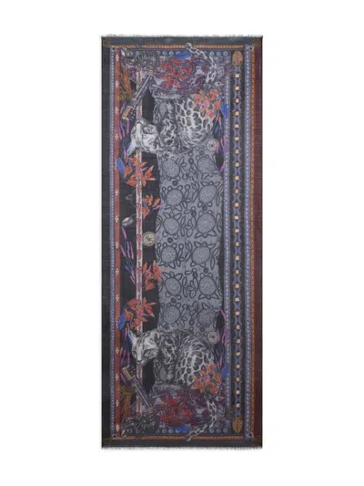 Etro Leopard-print Scarf In Gray