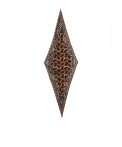 Etro Rombetto Leopard-print Silk Scarf In Animal Print