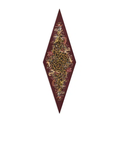 Etro Leopard-motif Diamond-shaped Scarf In Brown