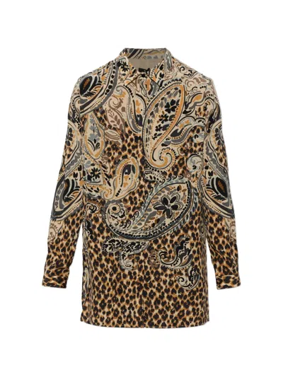 Etro Leopard-pattern Shirt In Brown