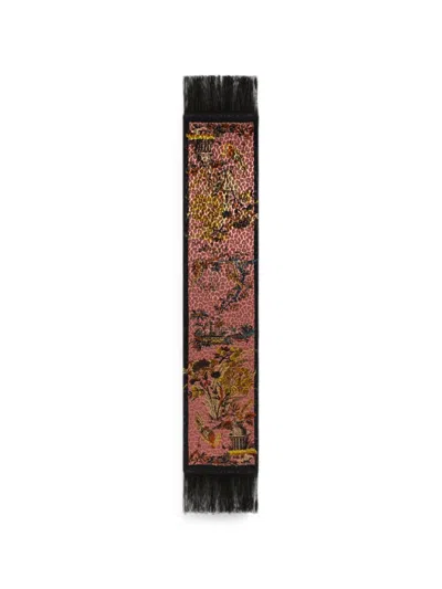 Etro Leopard-pattern Velvet Scarf In Brown