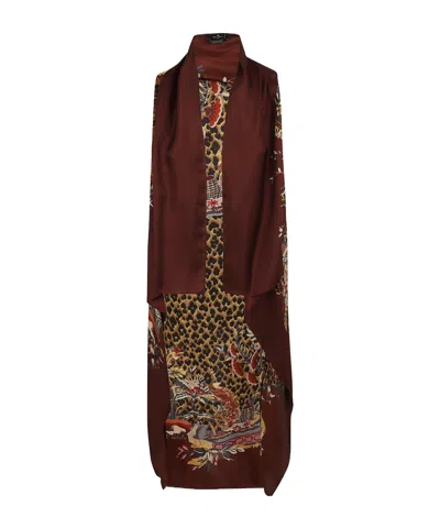 Etro Leopard-print Asymmetric Gilet In Brown