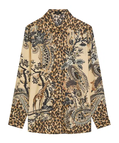 Etro Leopard-print Silk Shirt In Nude