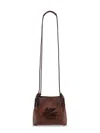 Etro Libra Brown Jacquard Crossbody Bag In Brown