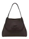 Etro Libra Brown Shoulder Bag With Maxi Logo On The Front In Leather Woman In Brown