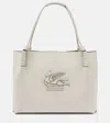Etro Libra Large Leather Tote Bag In Bianco Latte