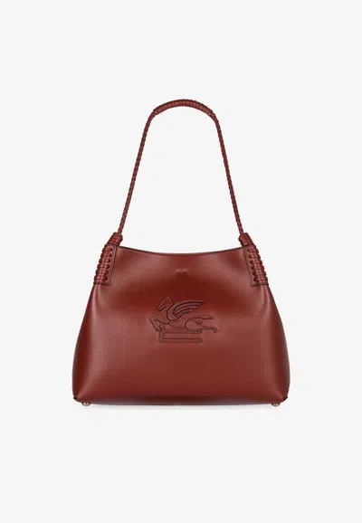Etro Libra Leather Shoulder Bag In Brown