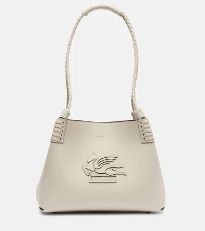 Etro Libra Leather Shoulder Bag In White