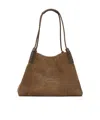 Etro Medium Libra Braided-handle Suede Tote Bag In Brown