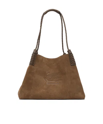 Etro Libra Logo Detailed Tote Bag In Green