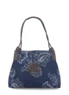 Etro Womens Denim Blue Scuro Libra Denim Shoulder Bag In Blue