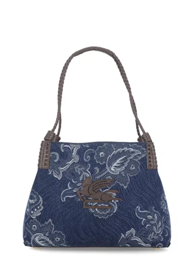 ETRO LIBRA MEDIA DENIM JACQUARD BAG