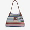 Etro 'libra' Multicolor Shoulder Bag With Maxi Logo On The Front In Red