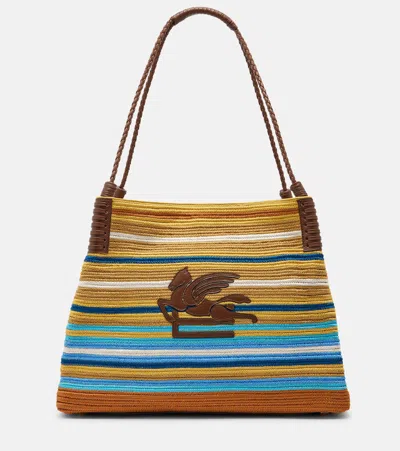 Etro Libra Medium Striped Tote Bag In Multi