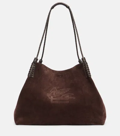 Etro Libra Medium Suede Tote Bag